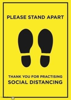 Please stand apart social distancing a1 board poster
