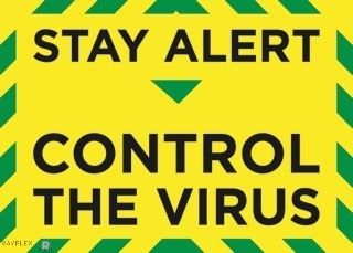 Stay alert control the virus window sticker